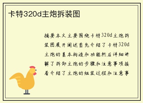 卡特320d主炮拆装图